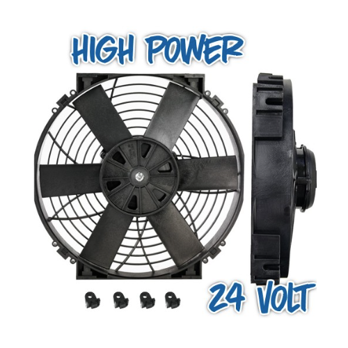 Davies Craig Electric Fan, High Power Thermatic 12 in. Dia, 1250 CFM, 12A (24V), Each