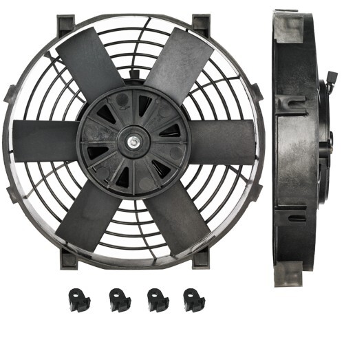 Davies Craig Fans, Thermatic Electric, Single, 9 in. Diameter, 591 cfm, 12V, Black Nylon Blades and Shroud, Each