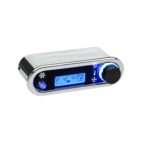 Dakota Digital Digital Climate Control, Vintage Air Gen IV - MHX Style - Horizontal, Satin Bezel, Blue Display