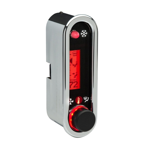 Dakota Digital Digital Climate Control, Vintage Air Gen IV - MHX Style - Vertical, Chrome, Red Display