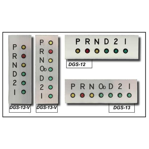 Dakota Digital Gear Position Indicator, Plastic, Brushed Look, Horizontal, 3 in. x 1 in, Each