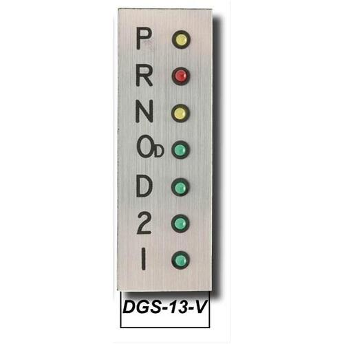 Dakota Digital Gear Position Indicator, with Overdrive, Plastic, Brushed Look, Vertical, 1 in. x 3 in, Each
