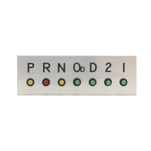Dakota Digital Gear Position Indicator, with Overdrive, Plastic, Brushed Look, Horizontal, 3 in. x 1 in, Each