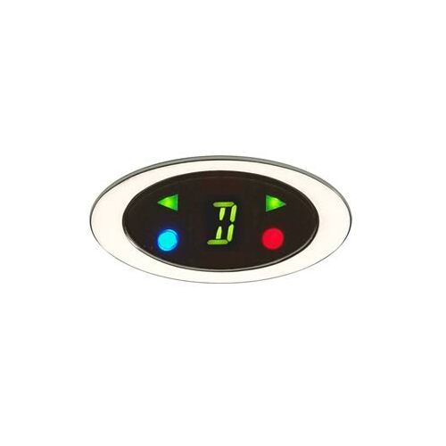 Dakota Digital Gear Position Indicator, Aluminum, Brushed, Horizontal, Green Display, Elliptical, Each