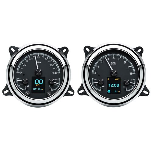 Dakota Digital Gauge Kit, Analog/Digital, Black Background, Multicolour Display, 1947-53 For Chevrolet, Kit