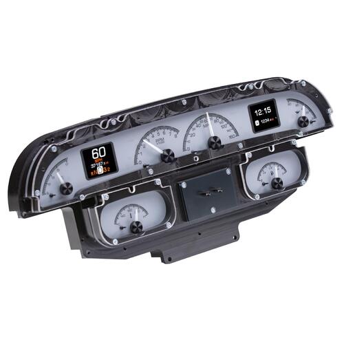 Dakota Digital Gauge Kit, 1958 For Chevrolet For Impala HDX Analong Instruments, Silver Alloy Background, 30+ User Selectable Color Options