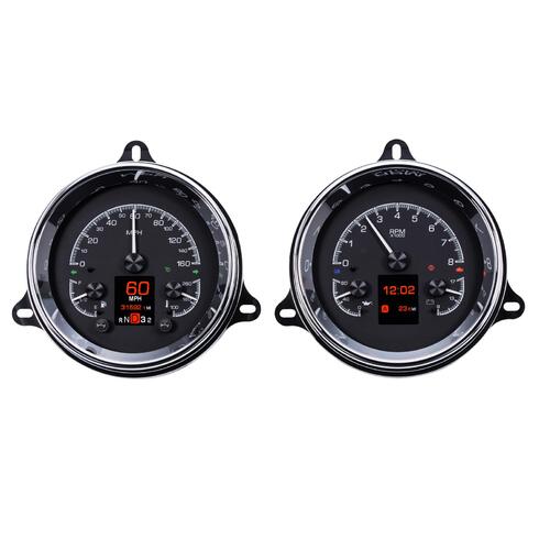 Dakota Digital Gauge Kit, Analog/Digital, Black Background, Multicolour Display, 1964- 66 For Chevrolet Pickup, Kit