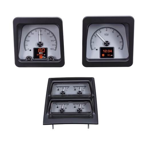 Dakota Digital Gauge Kit, Analog/Digital, Silver Background, Multicolour Display, For Chevrolet, Kit