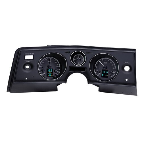 Dakota Digital Gauge Kit, Analog/Digital, Black Background, Multicolour Display, 1969 For Chevrolet For Chevelle, El Camino, Kit