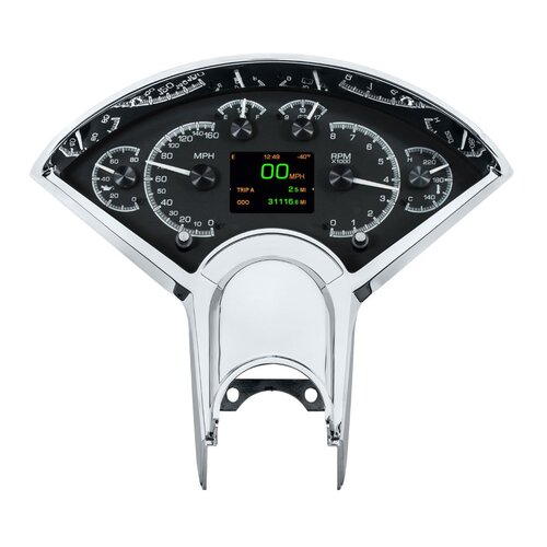 Dakota Digital Gauge, HDX Series, Clock, 12 hours, Black Alloy Face, Analog, For Chevrolet, Each