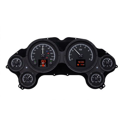 Dakota Digital Gauge, 1963-67 For Chevrolet Corvette HDX Style Clock, Black Face, Each