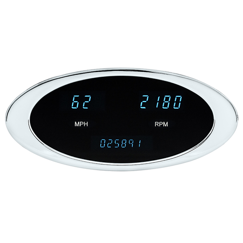 Dakota Digital Speedometer/Tachometer, Ion Series Combo-MPH Satin bezel, Blue Display, Each