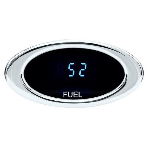 Dakota Digital Gauge Kit, Ion Series, Digital, Chrome, Fuel Level, 0- 99%, Oval, Black Face, Blue Numbers, Electrical