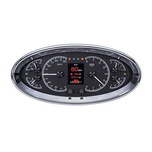 Dakota Digital Gauge, MDX System, Universal Oval, Black Face, Custom