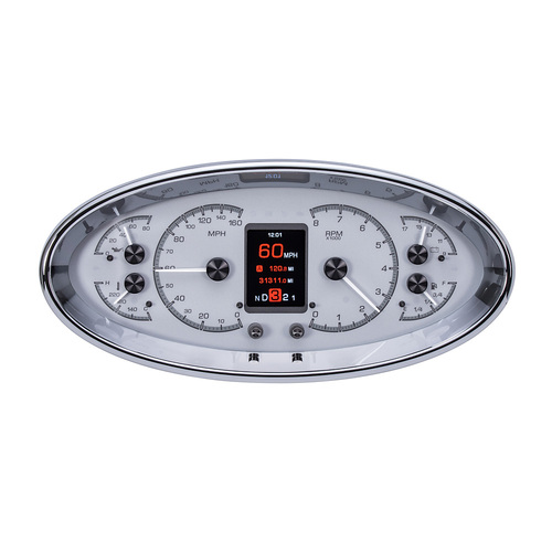 Dakota Digital Gauge, MDX System, Universal Oval, Silver Face, Custom