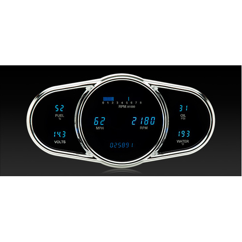 Dakota Digital Gauge, Instrument System, 6-Gauge MultiLevel MFD System - Teal, Custom