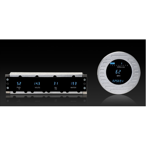 Dakota Digital Gauge, Instrument System, 42-48 Ford MFD five gauge system w/Blue and Teal Lenses, Custom