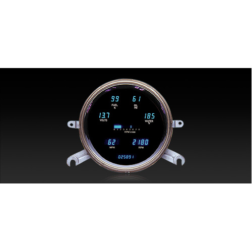 Dakota Digital Gauge, Instrument System, 49-50 Chevrolet 6-gauge MFD system w/Blue and Teal Lenses, Custom