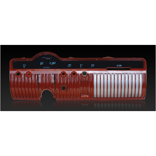 Dakota Digital Gauge, Instrument System, 50-51 Mercury MFD six gauge system w/clock w/Blue and Teal Lenses, Custom