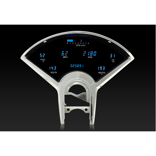 Dakota Digital Gauge, Instrument System, 55-56 Chevy complete package w/Blue and Teal Lenses, Custom