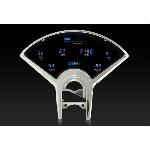 Dakota Digital Gauge, Instrument System, 55-59 Chevy truck MFD gauge system w/Blue and Teal Lenses, Custom
