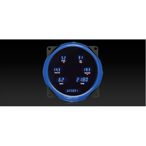 Dakota Digital Gauge, Instrument System, 55-86 Jeep CJ w/Blue and Teal Lenses, Custom