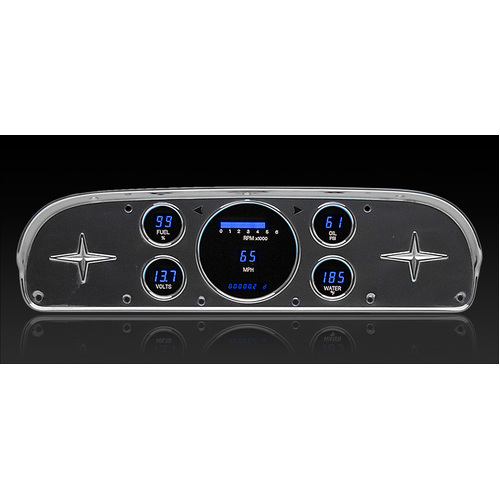 Dakota Digital Gauge, Instrument System, 57-60 Ford pickup MFD instrument system (original bezel) w/Blue and Teal Lenses, Custom