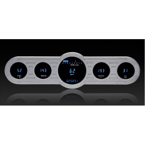 Dakota Digital Gauge, Instrument System, Five gauge universal instrument system w/Blue and Teal Lenses, Custom
