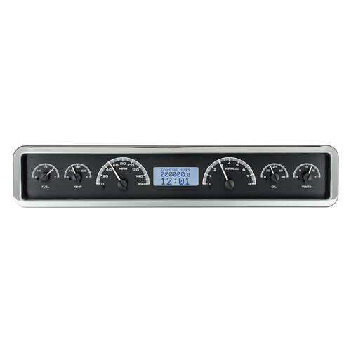 Dakota Digital Gauge, MDX System, Rectangle Universal, Black Alloy Style Face, White Display, Custom