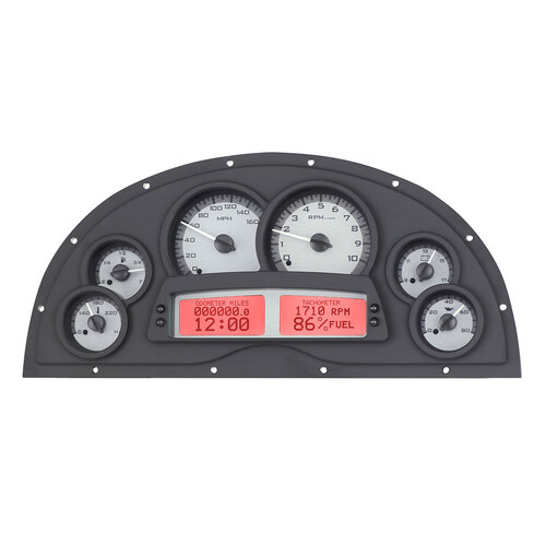 Dakota Digital Gauge, MDX System, 1967-69 Camaro Marquez Designs Dash, Silver Alloy Style Face, Red Display, Custom