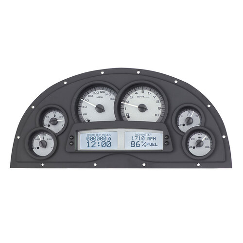 Dakota Digital Gauge, MDX System, 1967-69 Camaro Marquez Designs Dash, Silver Alloy Style Face, White Display, Custom