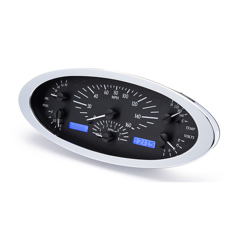 Dakota Digital Gauge, MDX System, 1932 Ford Car, Black Alloy Style Face, Blue Display, Custom