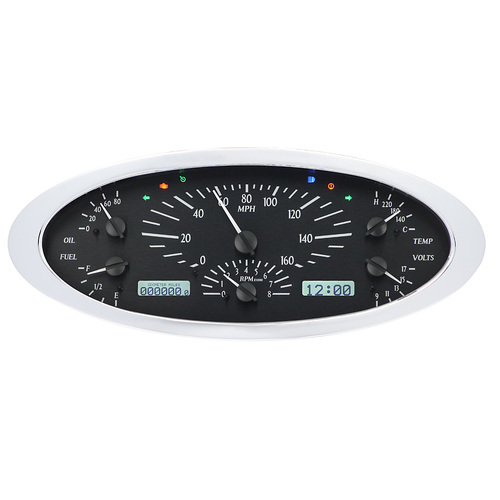 Dakota Digital Gauge, MDX System, 1932 Ford Car, Black Alloy Style Face, White Display, Custom
