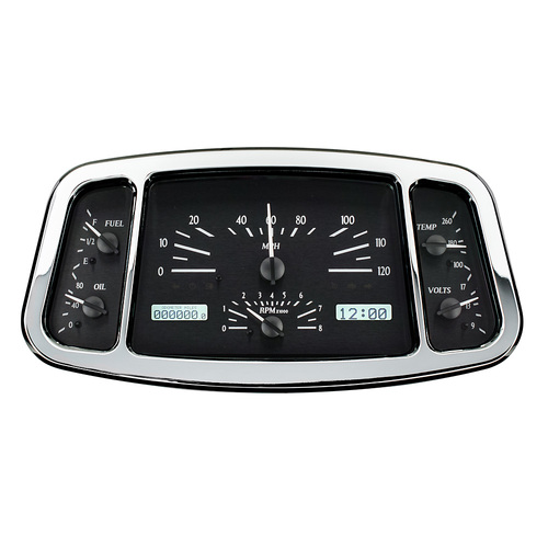 Dakota Digital Gauge, MDX System, 1933-34 Ford Car, Black Alloy Style Face, White Display, Custom