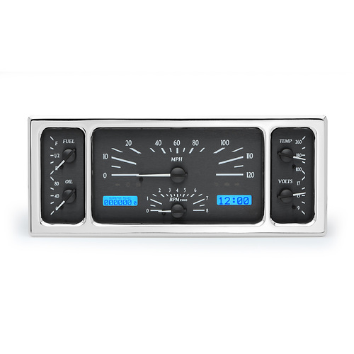 Dakota Digital Gauge, MDX System, 1935-36, 1939 Ford Car, Black Alloy Style Face, Blue Display, Custom