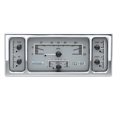 Dakota Digital Gauge, MDX System, 1935-36, 1939 Ford Car, Silver Alloy Style Face, White Display, Custom