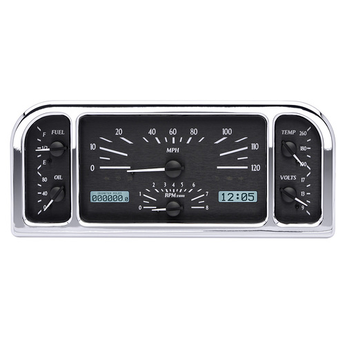 Dakota Digital Gauge, MDX System, 1937-38 Ford Car, Black Alloy Style Face, White Display, Custom