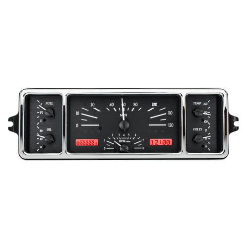 Dakota Digital Gauge, MDX System, 1939 Chevy Car, Black Alloy Style Face, Red Display, Custom