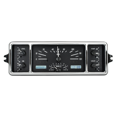 Dakota Digital Gauge, MDX System, 1939 Chevy Car, Black Alloy Style Face, White Display, Custom
