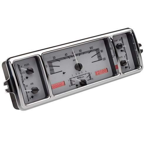 Dakota Digital Gauge, MDX System, 1939 Chevy Car, Silver Alloy Style Face, Red Display, Custom