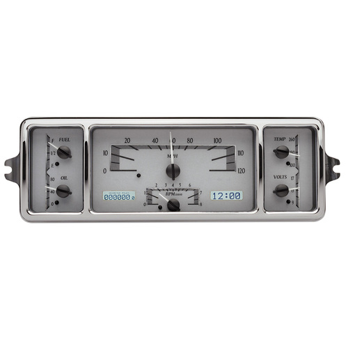 Dakota Digital Gauge, MDX System, 1939 Chevy Car, Silver Alloy Style Face, White Display, Custom