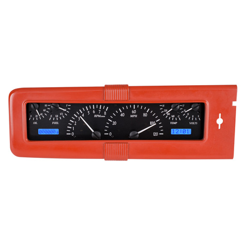 Dakota Digital Gauge, MDX System, 1940 Chevy Car, Black Alloy Style Face, Blue Display, Custom