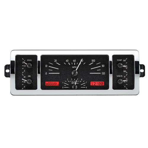 Dakota Digital Gauge, MDX System, 1940-46 Chevy Truck, Black Alloy Style Face, Red Display, Custom