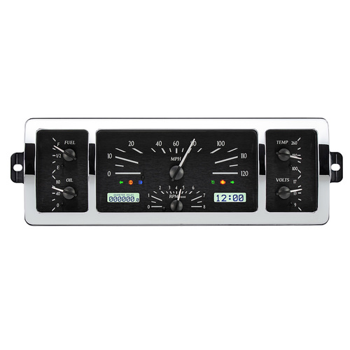 Dakota Digital Gauge, MDX System, 1940-46 Chevy Truck, Black Alloy Style Face, White Display, Custom