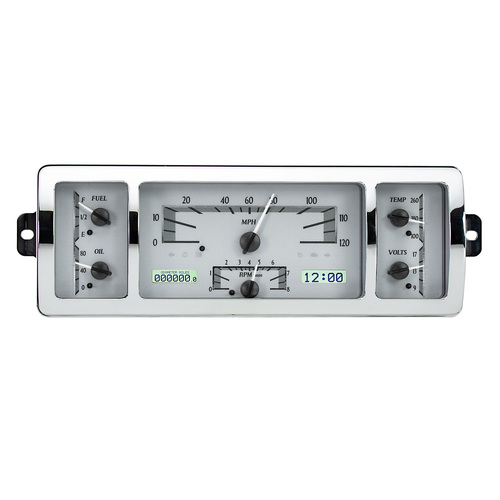Dakota Digital Gauge, MDX System, 1940-46 Chevy Truck, Silver Alloy Style Face, White Display, Custom