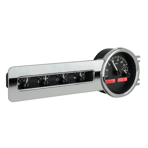 Dakota Digital Gauge, MDX System, 1941-48 Chevy Car, Black Alloy Style Face, Red Display, Custom