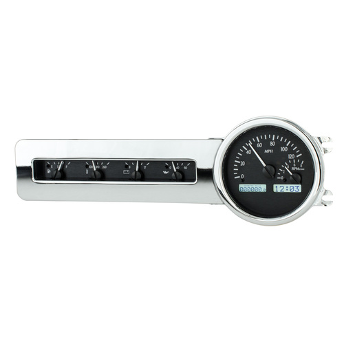 Dakota Digital Gauge, MDX System, 1941-48 Chevy Car, Black Alloy Style Face, White Display, Custom