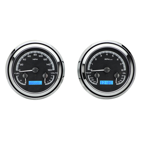 Dakota Digital Gauge, MDX System, 1947-53 Chevy Truck, Black Alloy Style Face, Blue Display, Custom