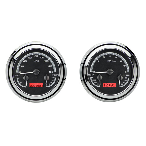Dakota Digital Gauge, MDX System, 1947-53 Chevy Truck, Black Alloy Style Face, Red Display, Custom