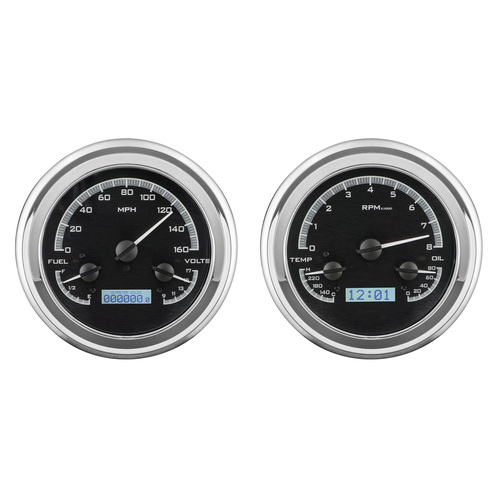 Dakota Digital Gauge, MDX System, 1947-53 Chevy Truck, Black Alloy Style Face, White Display, Custom